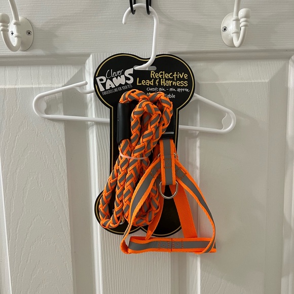 Clever Paws Dog New With Tag Clever Paws Neon Orange Reflective